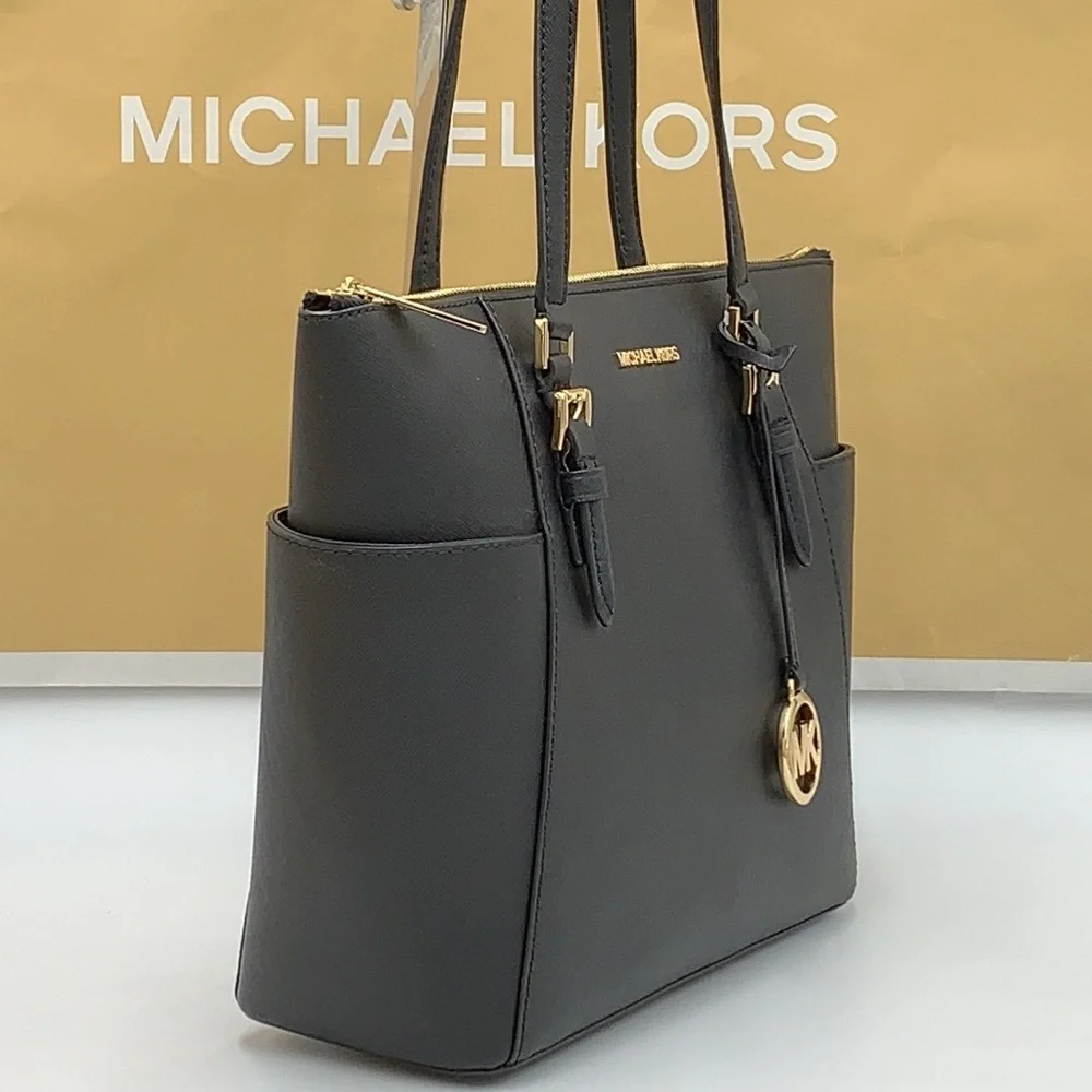 MICHAEL KORS Charlotte Large Leather Top-Zip Tote